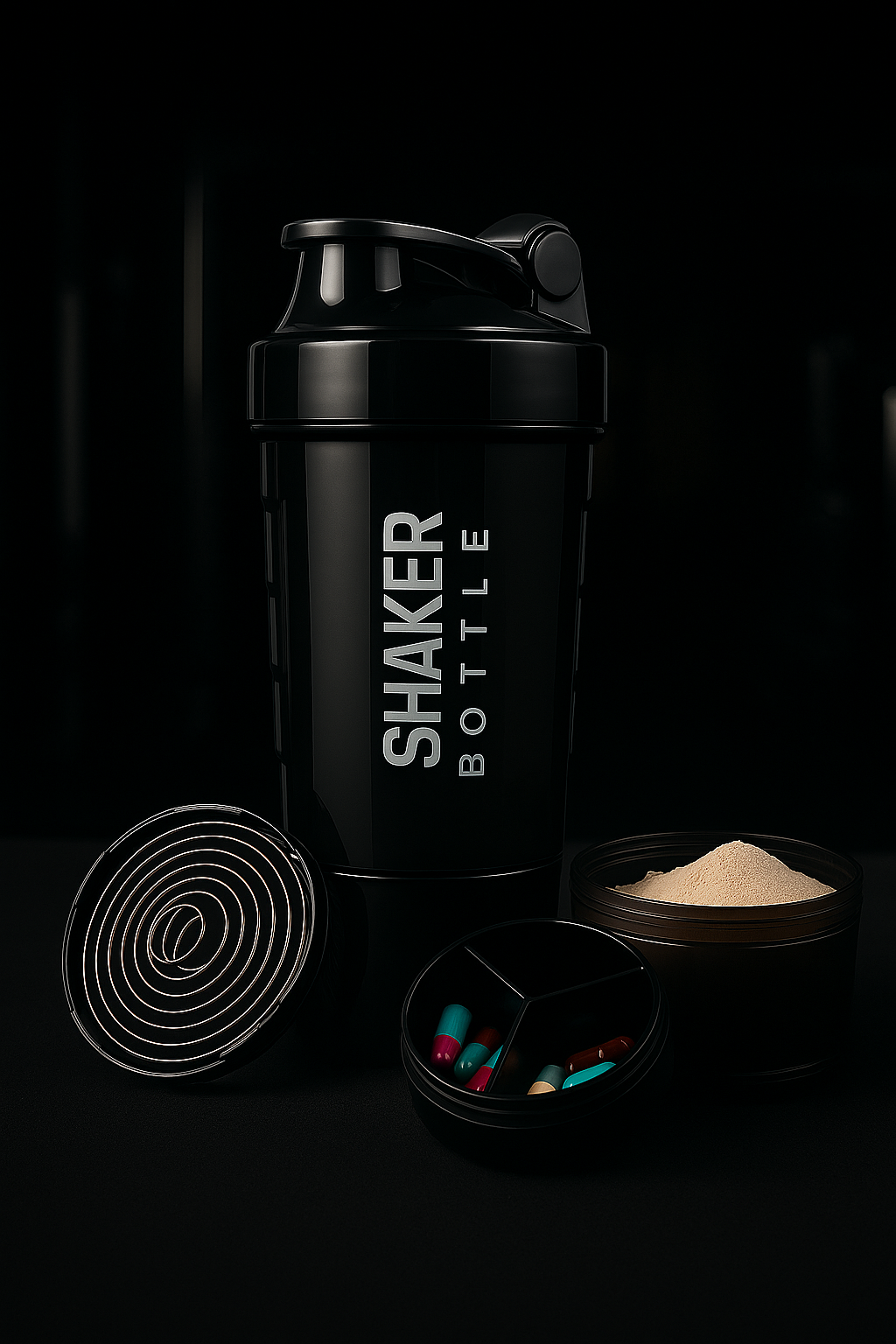 Shaker manuel avec compartiments de rangement